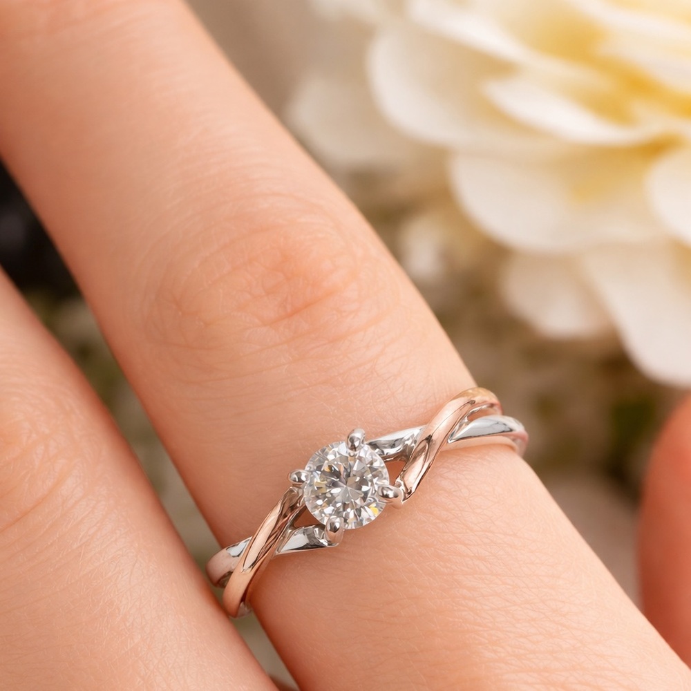 LADIES 14K GOLD ENGAGEMENT RING 14KT Solitaire. Size 9 1/2 - Picture 1 of 16